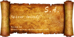 Spirer Anikó névjegykártya